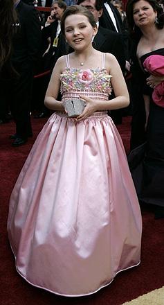 Almost certainly the cutest nominee on the carpet, Abigail Breslin is up for best supporting actress for Little Miss Sunshine