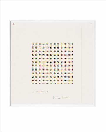 Damien Hirst 1,6 - Hexanediamine signed and titled coloured pencil on paper (spot size one centimetre) sheet size: 123.9 by 123.9cm.; 48 3/4 by 48 3/4 in. Executed in 2008. £30,000 to £40,000
