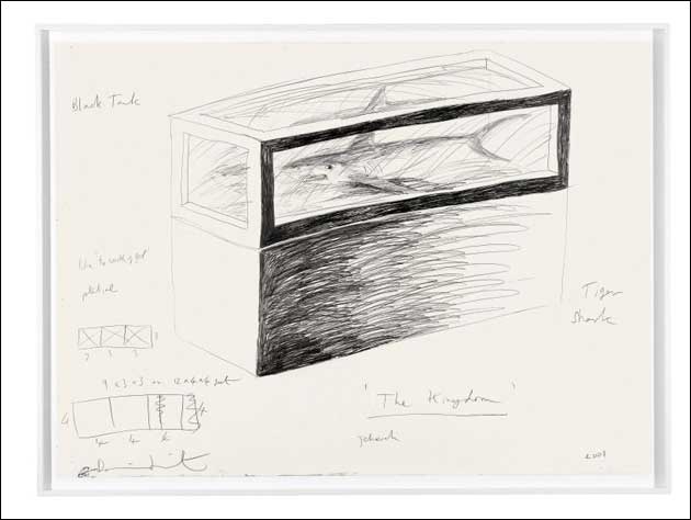 Damien Hirst The Kingdom Drawing signed, titled, dated 2008 and variously inscribed pencil on paper sheet size: 86.3 by 118.6cm.; 34 by 46Nin. £ 20,000-30,000