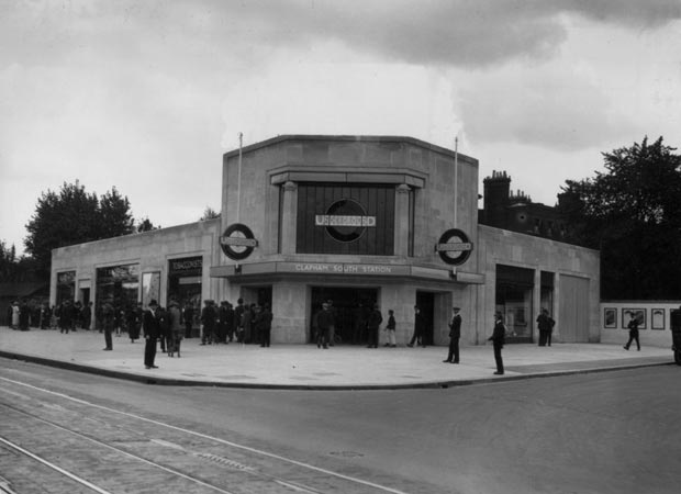 Clapham South underground station in 1926, one of the art-deco designs by 