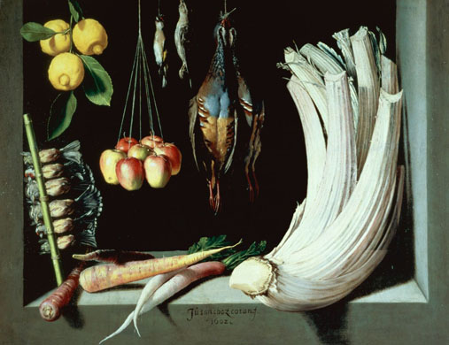 Still life with Poultry, Vegetables and Fruit