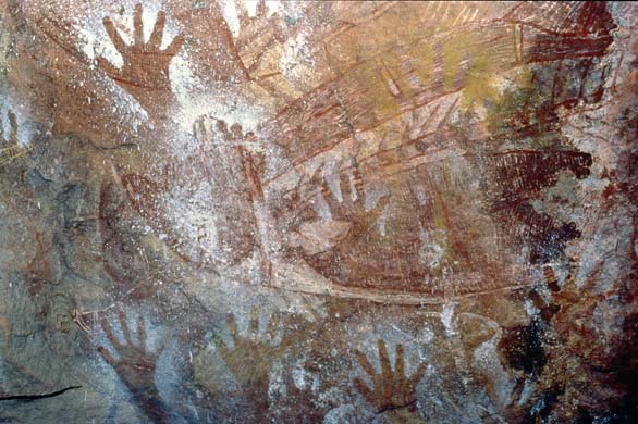 Prehistoric hand stencil