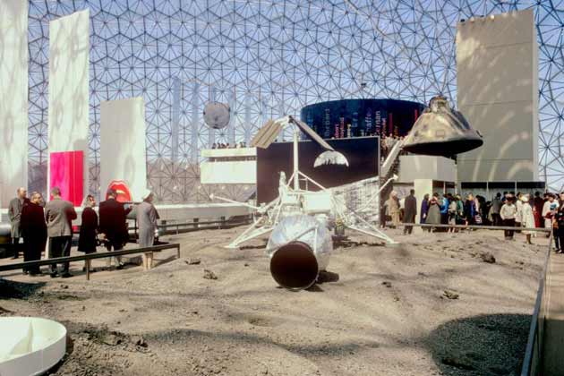 A simulated lunar landscape, Sea of Tranquility, at the Canadian World Exhibition in Montreal 1967