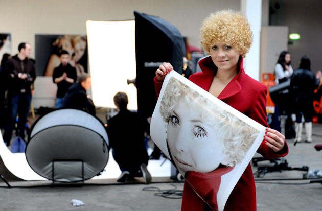 Anne Oelmann with her Rankin portrait