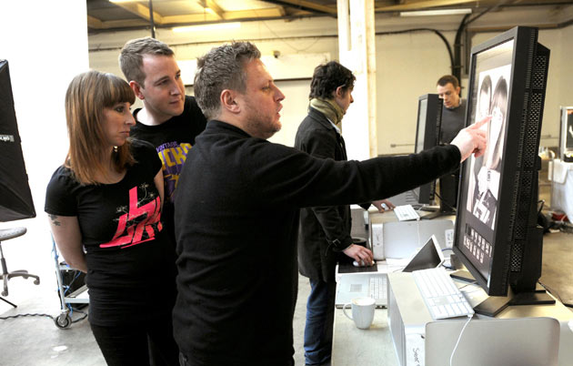 Rankin selecting from shots with models