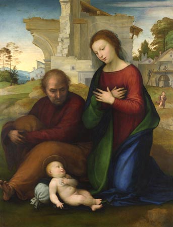 The Virgin adoring the child with Saint Joseph by Fra Bartolommeo (before 1511)