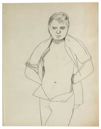 A sketch of Francis Bacon by Lucian Freud (1951)