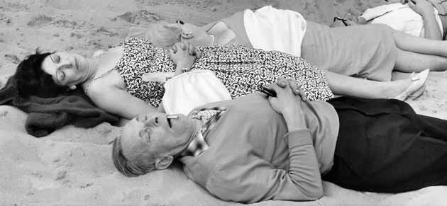 Two Couples Asleep on the Beach