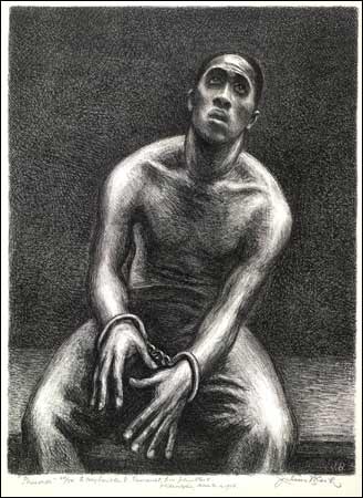  Prisoner;  1934. Lithograph. Artist: Julius Bloch.