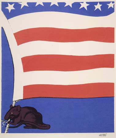 The Fifth  Column:Artist:  Hugo Gellert, 1943, Colour Screenprint. Copyright: Courtesy of the  MaryRyanGallery, New  York