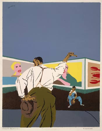 Robert  Gwathmey, Hitch-hiker; 1937. Artist: Robert Gwathmey.  Colour screenprint