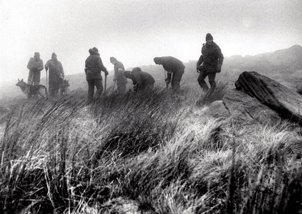 Police digging up parts of Saddleworth moor, searching for the child victims of the Moors Murders, 1986