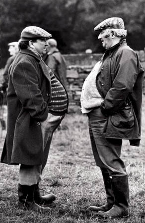 Farmers at Shire Horse Sale in Denby Dale, 1989