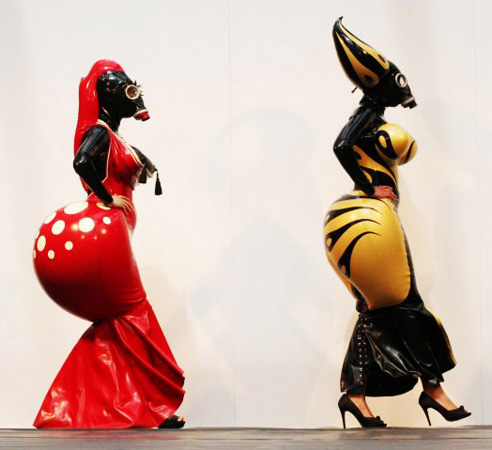 Models on the catwalk wearing designs from Robert Miller's 'Pretty Pervy' collection during Alternative Fashion Week