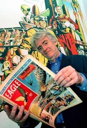 Peter Hampson reading the Eagle comic