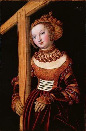 St Helena with the True Cross, 1525 Oil and tempera on red beechwood panel 40 x 27 cm