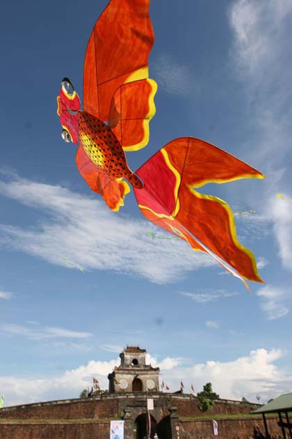 Kite flying at Hue festival, Vietnam