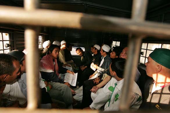 FPI members in polica truck: Jakarta, Indonesia