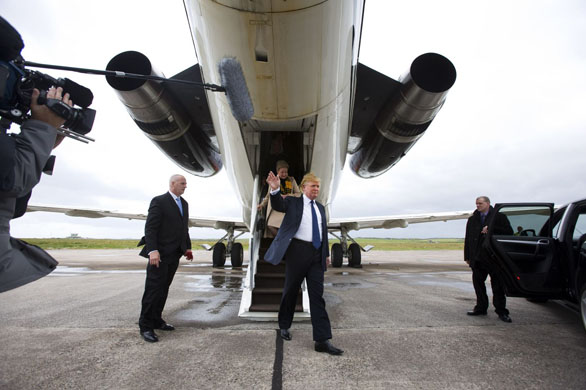 Donald Trump sets foot on Island of Lewis 