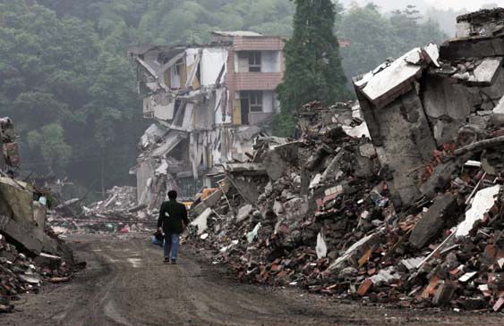 Earthquake destruction in China