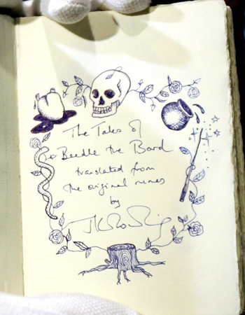 The title page of The Tale of Beedle the Bard