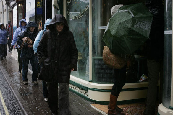 Hay Festival in the rain 
