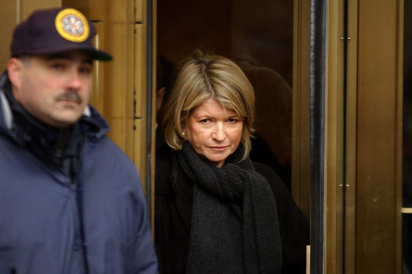 Martha Stewart leaves a New York courtroom