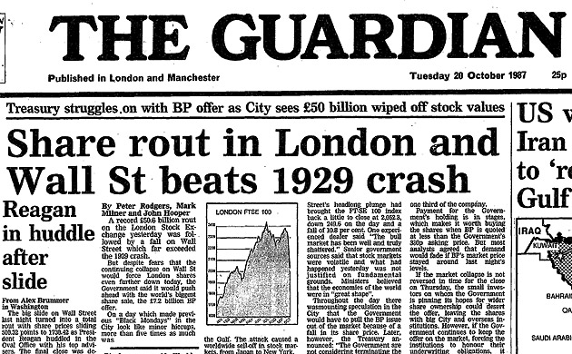 black friday stock market crash 1987