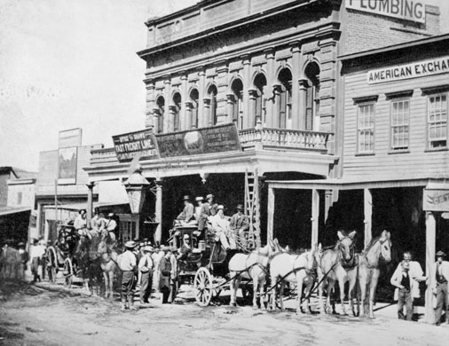 Historical photographs of Wells Fargo and company bank