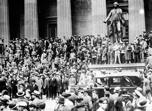 Crowds during the Wall Street Crash