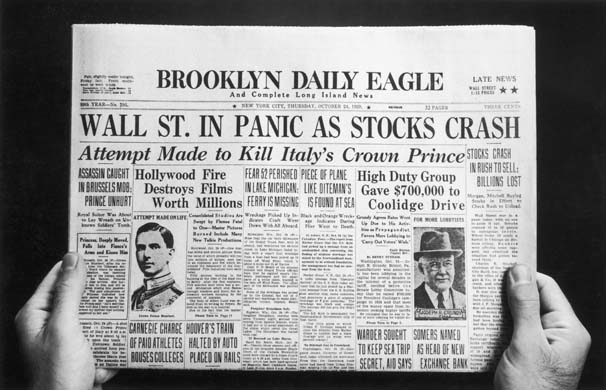 Wall Street crash newspaper