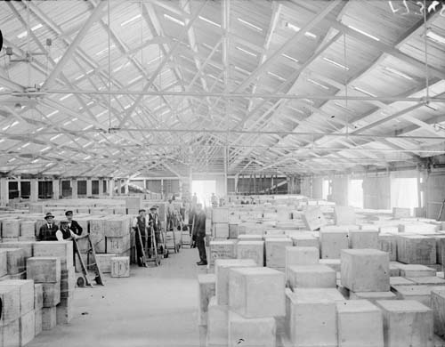 Cargo in the Port of London docks