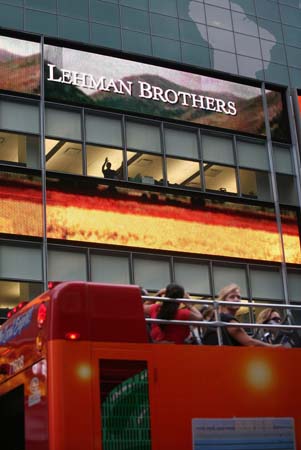 Lehman Brothers employesees at the new York Headqdduarters