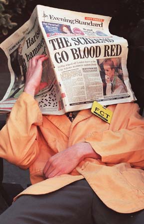 A LIFFE trader takes a break in 1997