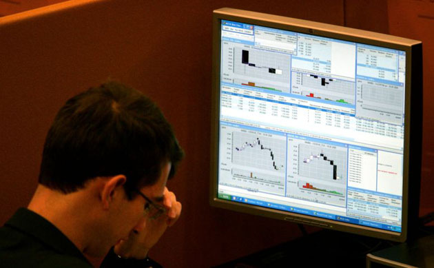 A trader of Moscow Interbank Currency Exchage (MICEX) 