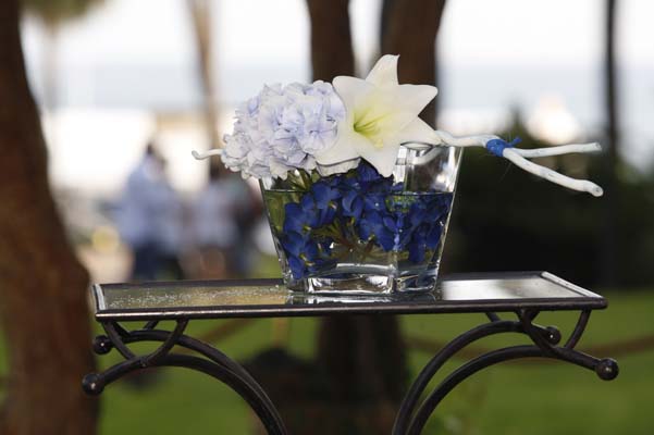 A table decoration at the Guardian's Cannes party