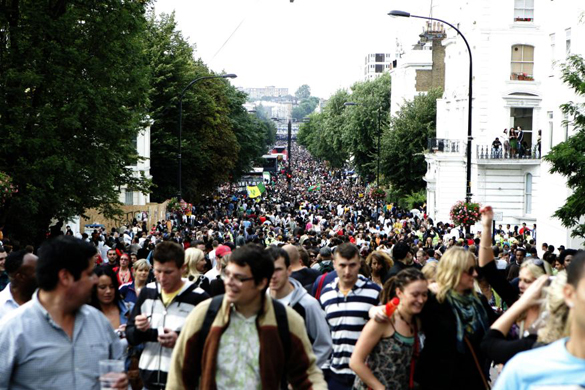 Revellers fill the streets of west London for the Notting Hill carnival
