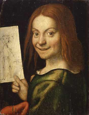 Portrait of a Young Boy Holding a Child's Drawing, about 1515, by Giovanni Francesco Caroto
