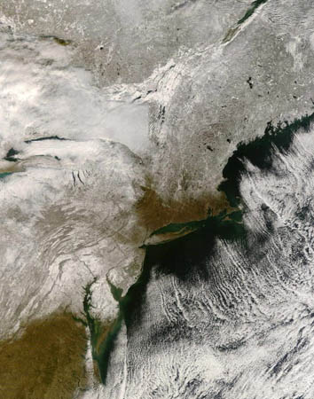 A satellite view of snow