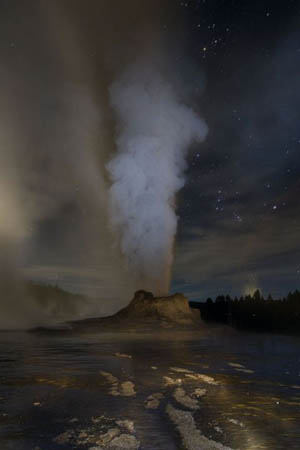 The Castle Geyser in Yellowstone National Park