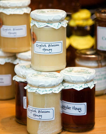 Jars of English honey