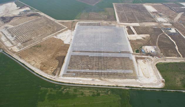 Aerial view of Thanet Earth