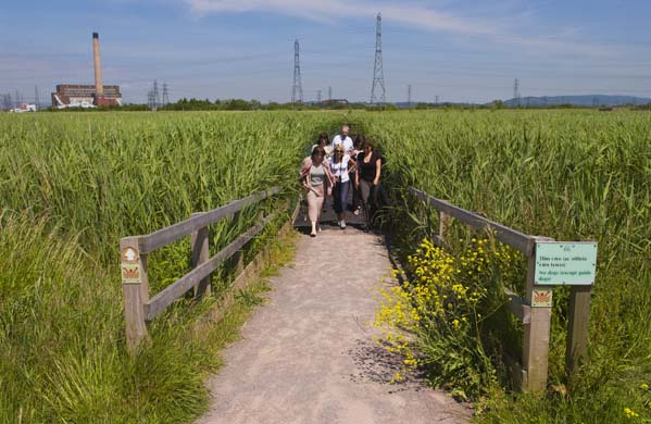Visitors at Newport wetlands centre