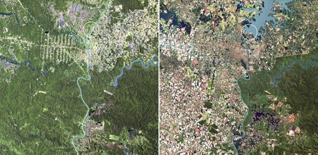 February 1973, Iguaçu Falls, Argentina, Brazil and Paraguay and May 2003, thirty years later