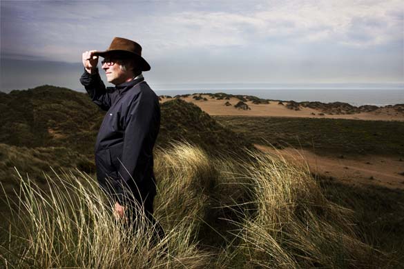Mickey Foote on the sand dunes at Menie estate