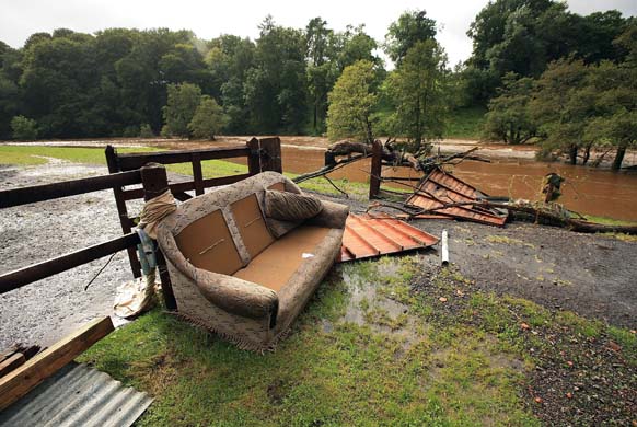 Water-damaged sofa in Morpeth