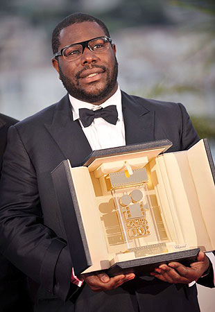 British film-maker Steve McQueen with his Camera d'Or