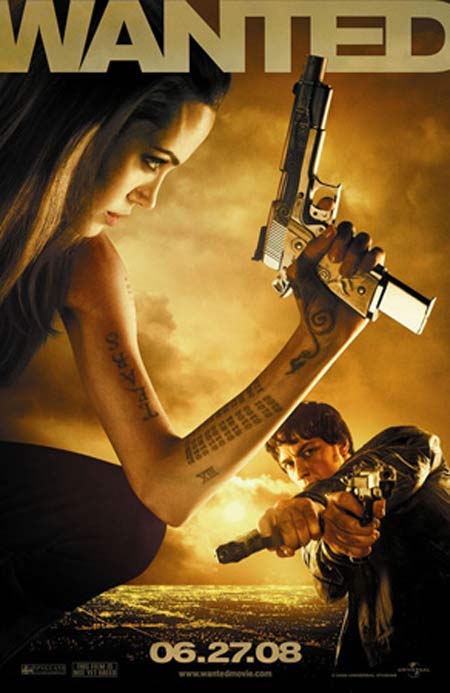 Wanted. Angelina Jolie has a gun. James McAvoy has two. So far, so glam.