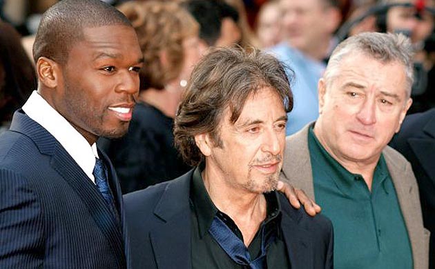 50 Cent, Al Pacino and Robert De Niro at the London premiere of Righteous Kill