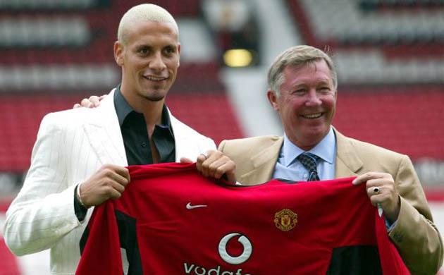 Rio Ferdinand with Sir Alex Ferguson
